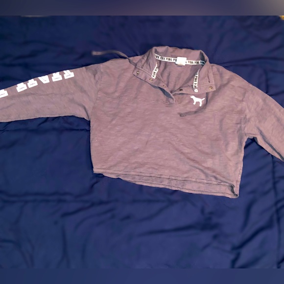 Cropped Grey Victoria’s secret Sweatshirt - Picture 1 of 3